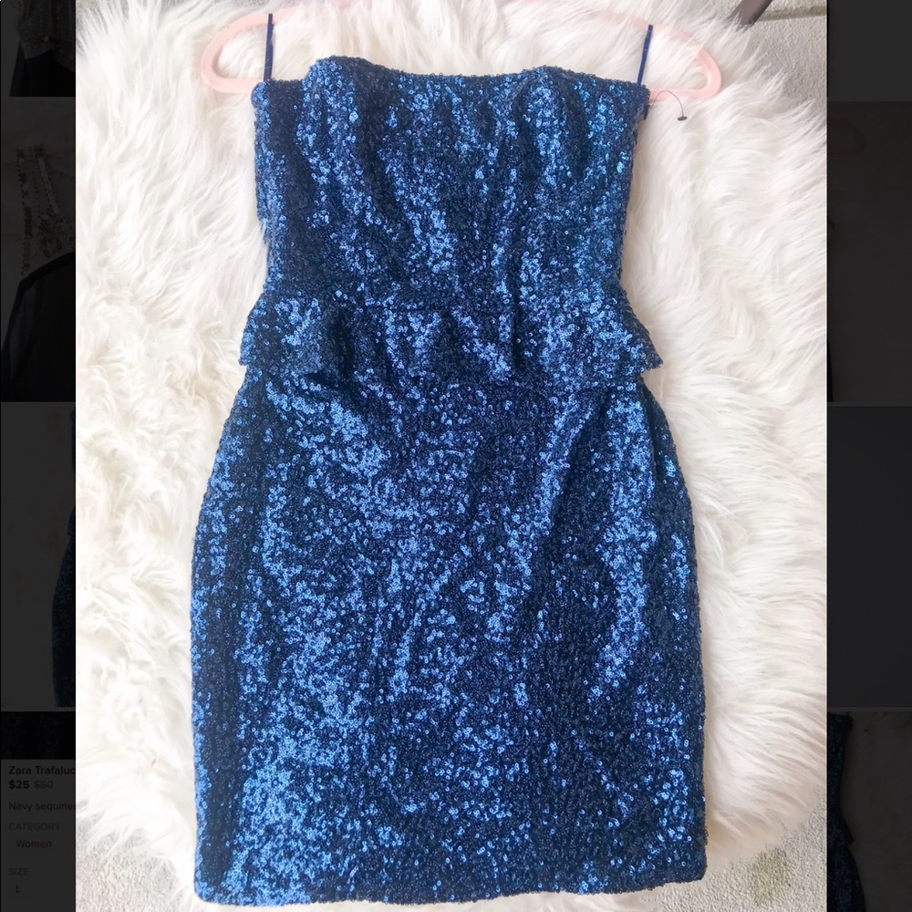 Zara sequined blue dress